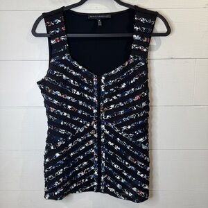 White House Black Market | Black and White Patterned Women's Top Size Medium